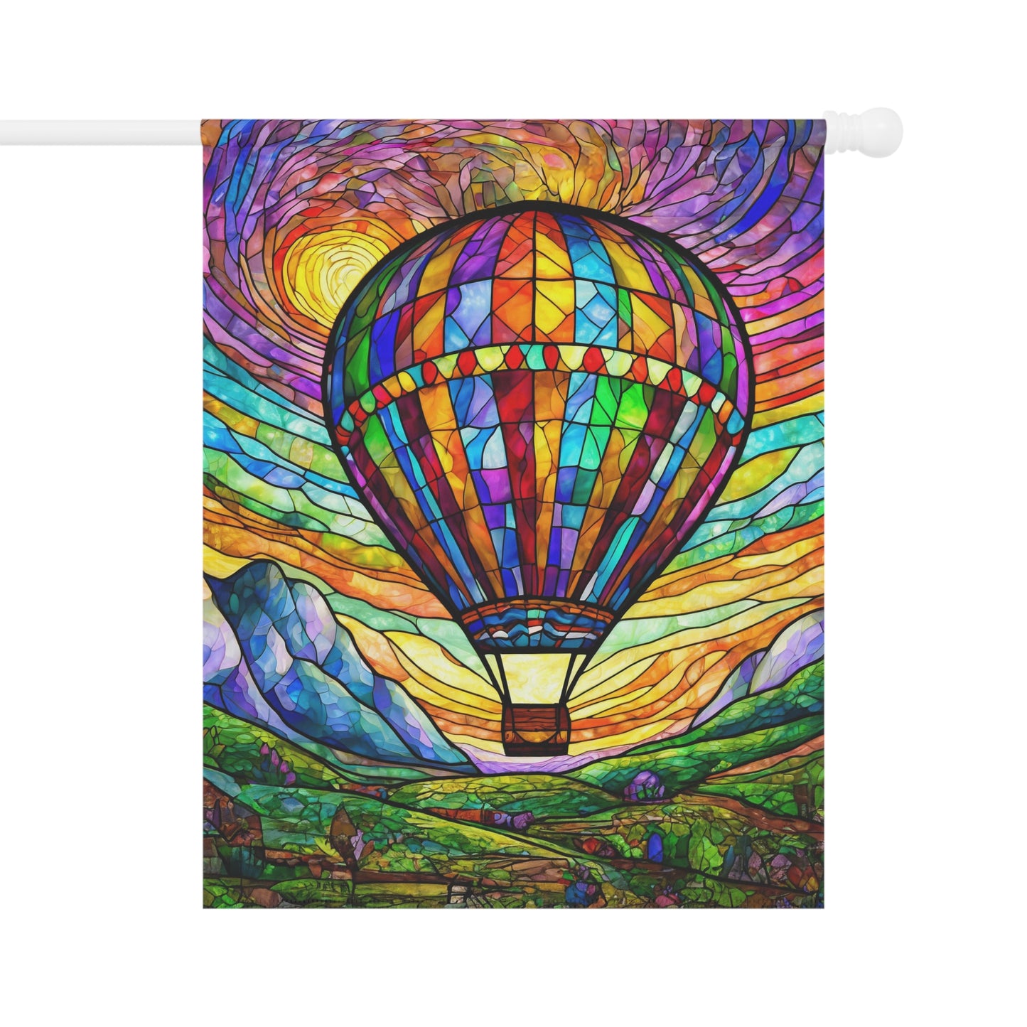 Hot Air Balloon Wine Country Flag Garden & House Banner