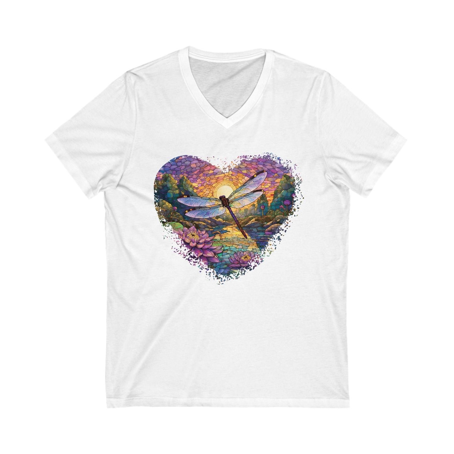 Dragonfly Lovers Unisex Jersey Short Sleeve V-Neck Tee