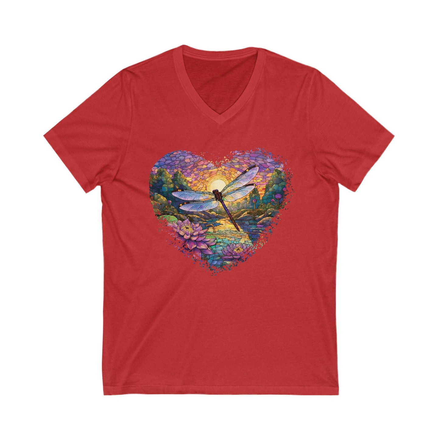 Dragonfly Lovers Unisex Jersey Short Sleeve V-Neck Tee