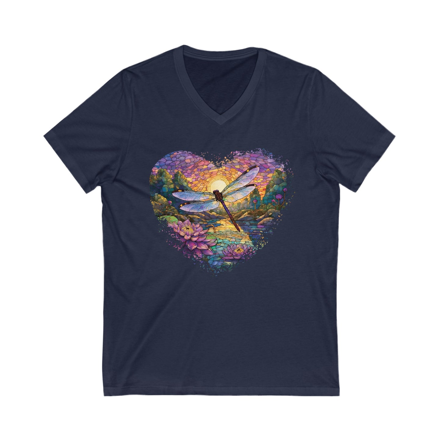 Dragonfly Lovers Unisex Jersey Short Sleeve V-Neck Tee