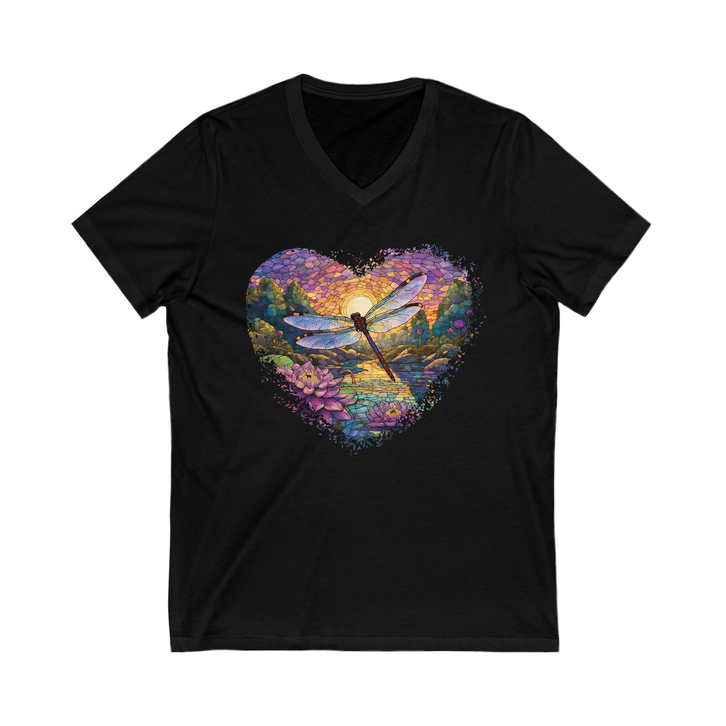 Dragonfly Lovers Unisex Jersey Short Sleeve V-Neck Tee