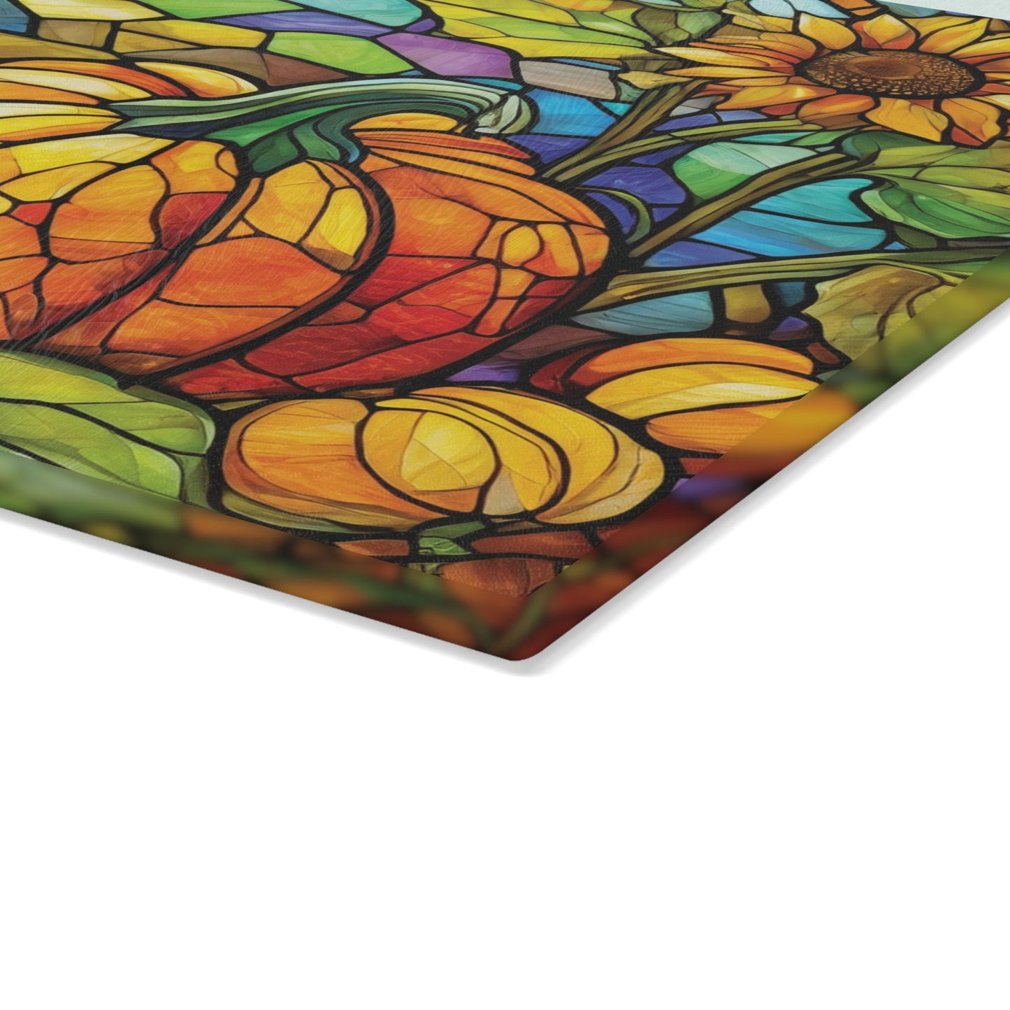 Arrival of Fall Glass Cutting Board