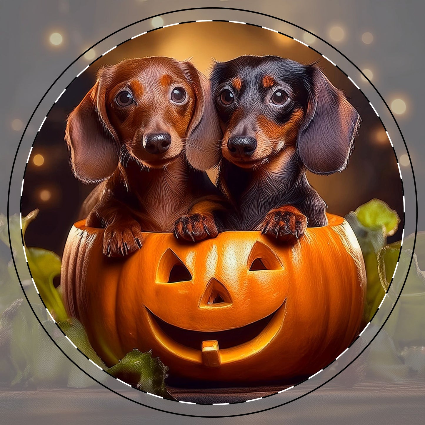 Doxie Trick or Treat Christmas Ceramic Coaster
