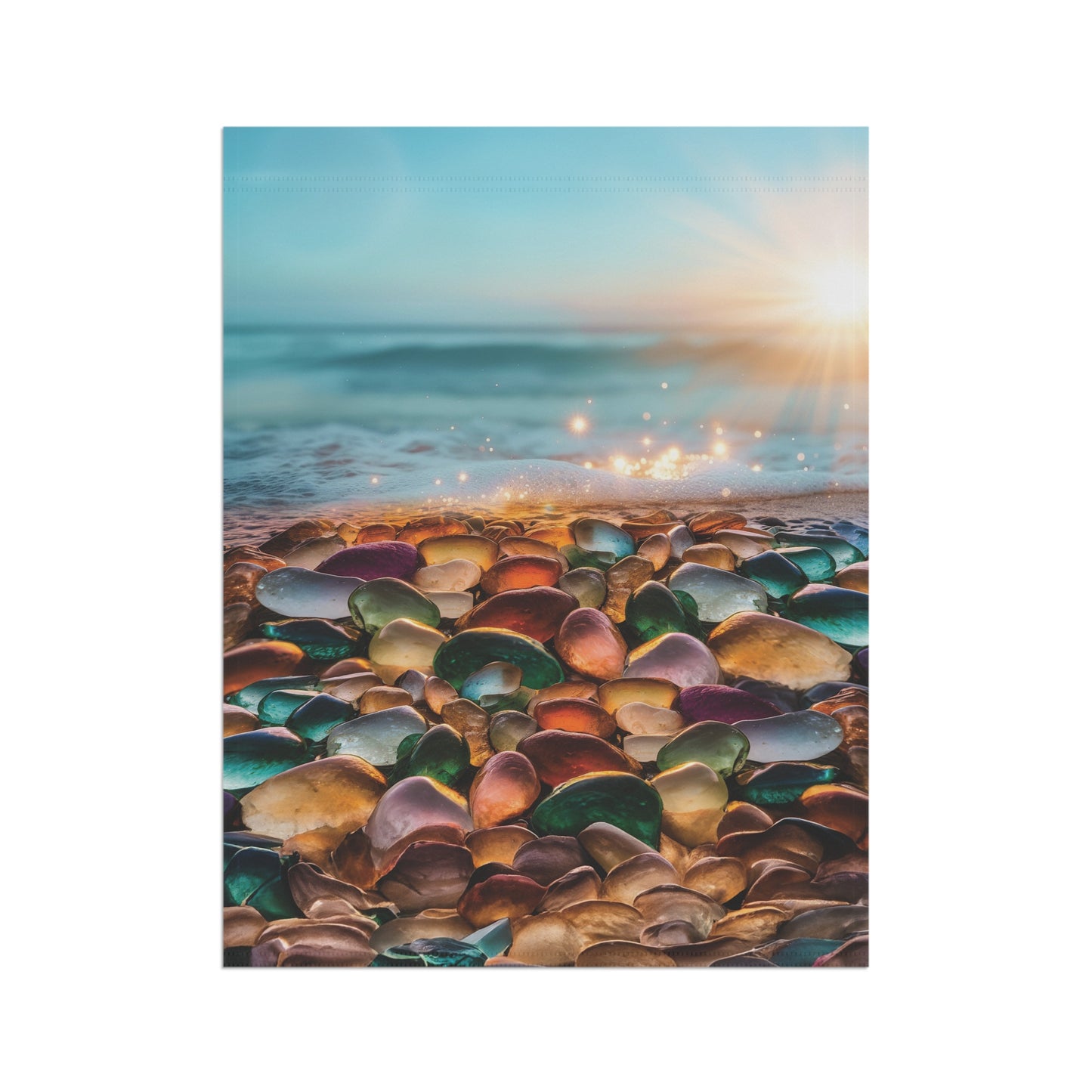 Ocean Sea Glass Flag Garden & House Banner