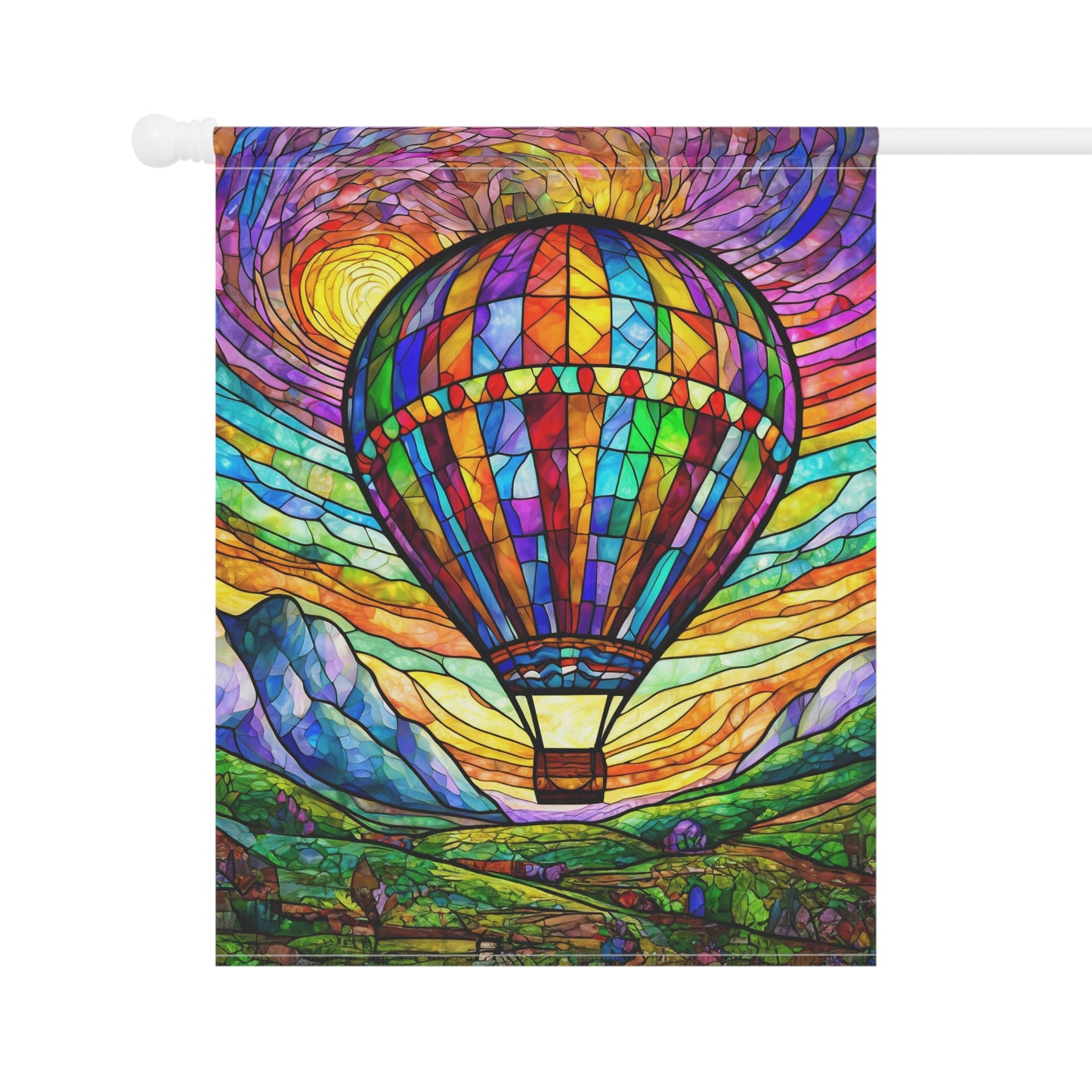 Hot Air Balloon Wine Country Flag Garden & House Banner
