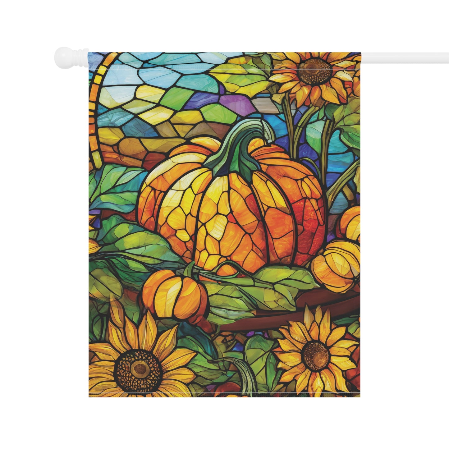 Arrival of Fall Pumpkin Sunflower Flag Garden & House Banner