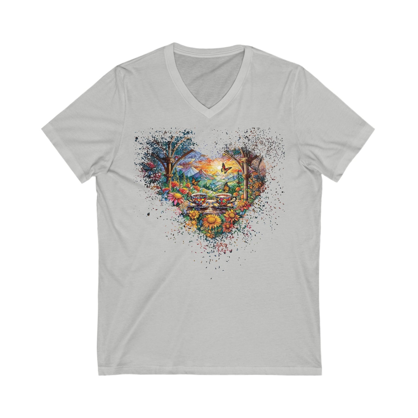 Garden Tea Unisex Jersey Short Sleeve V-Neck Tee
