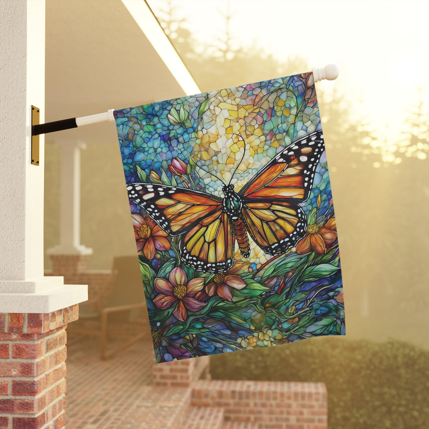 Whimsical Butterfly Flag Garden & House Banner