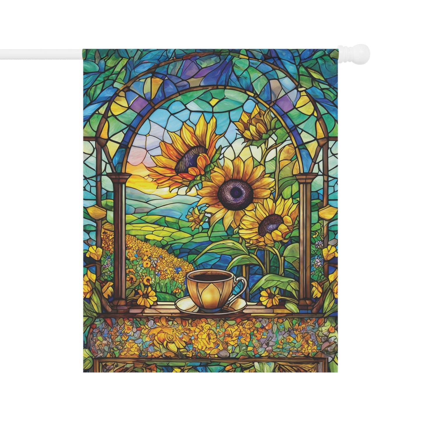 Swedish Sunflower Coffee Flag Garden & House Banner