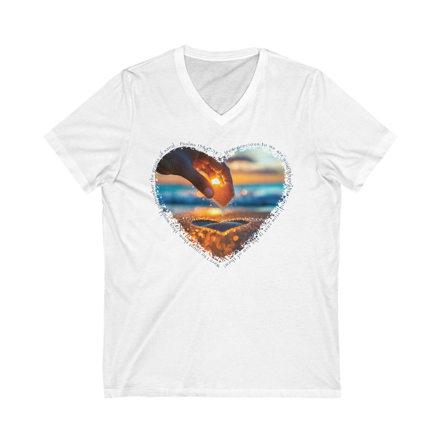 Precious Thoughts Christian Shirt Jersey Short Sleeve V-Neck Tee