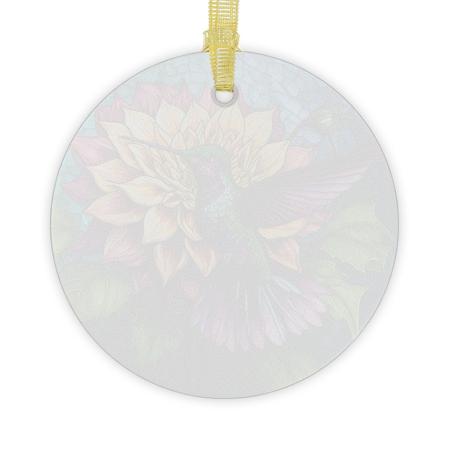 Hummingbird Dahlia Flower Beauty Queen Light Catcher Glass Ornaments