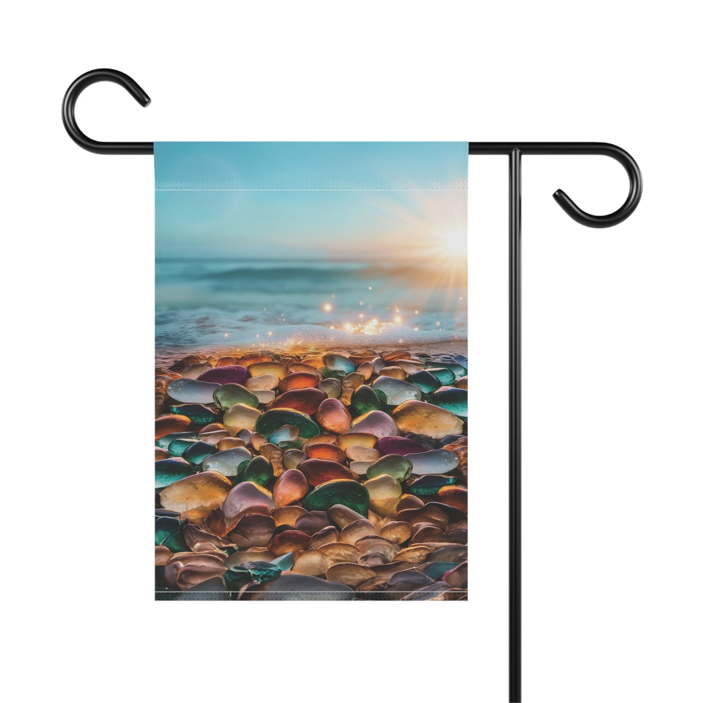 Ocean Sea Glass Flag Garden & House Banner