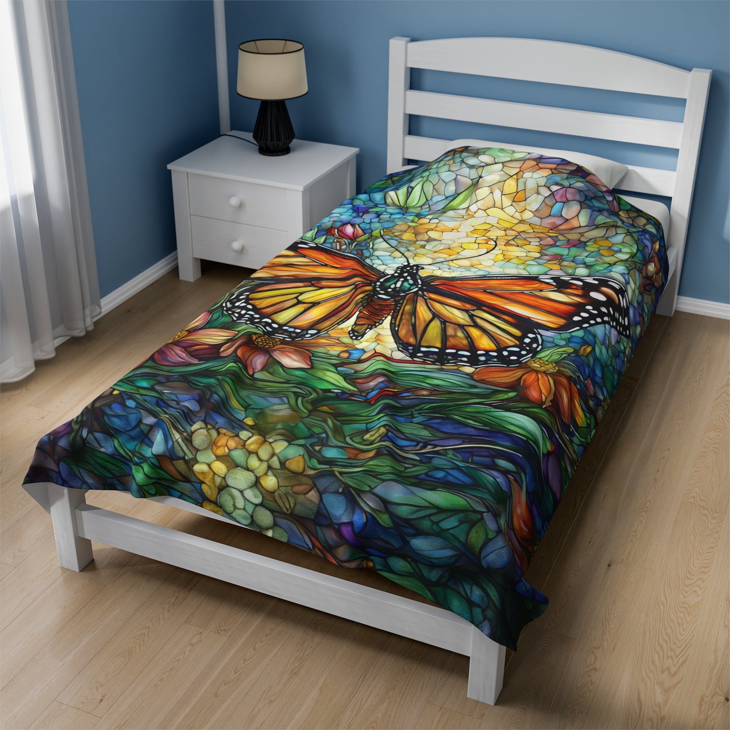 Whimsical Butterfly Garden Cozy Throw Gift for Gardener or Nature Lover