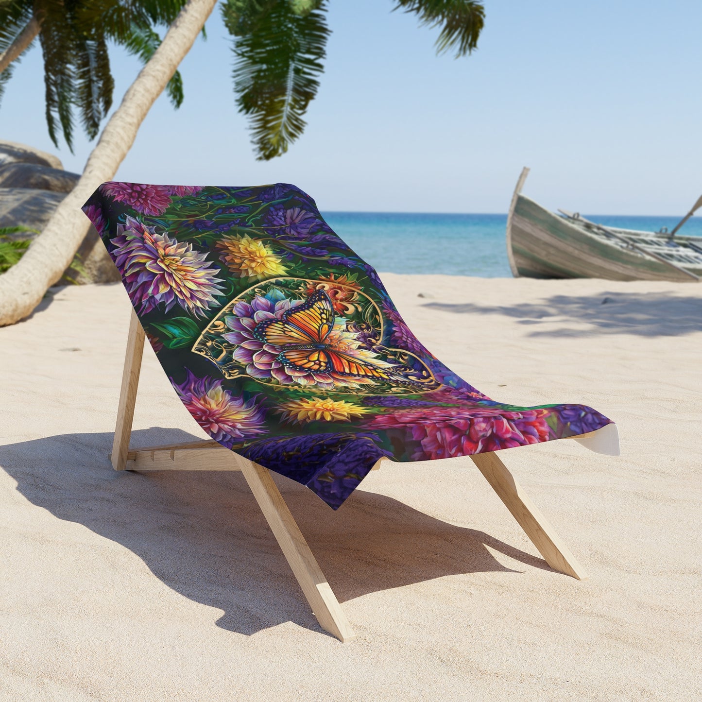 Butterfly Heart Beach Towel