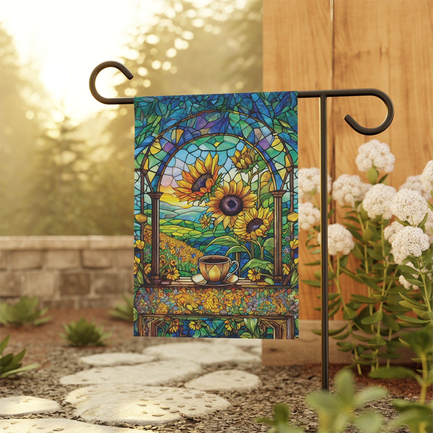 Swedish Sunflower Coffee Flag Garden & House Banner