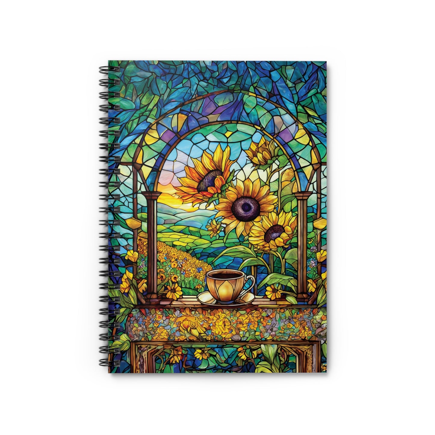 Swedish Sunflower Spiral Notebook Gift for Friend Coffee Sunflower Journal Prayer Journal Gift for Book Lover Gift for Gardener