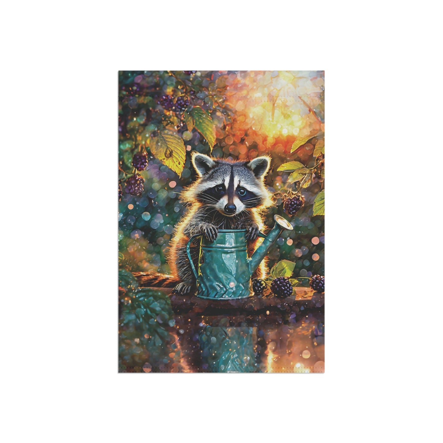 Raccoon Berry Time Flag Garden & House Banner