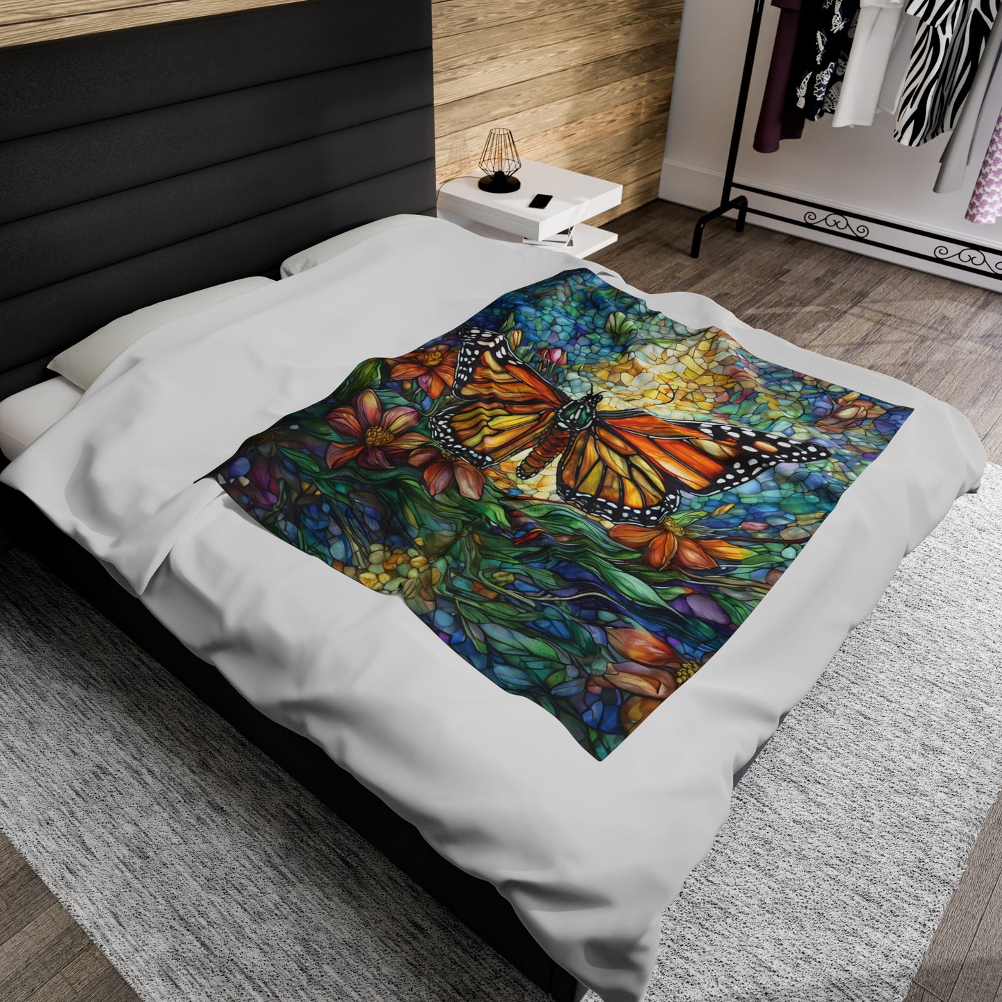 Whimsical Butterfly Garden Cozy Throw Gift for Gardener or Nature Lover