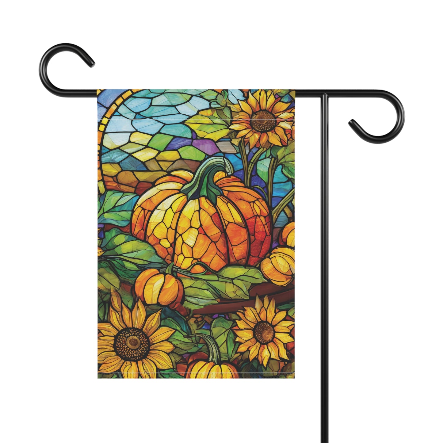 Arrival of Fall Pumpkin Sunflower Flag Garden & House Banner