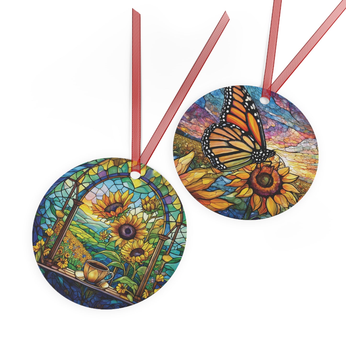 Swedish Sunflower Metal Ornaments