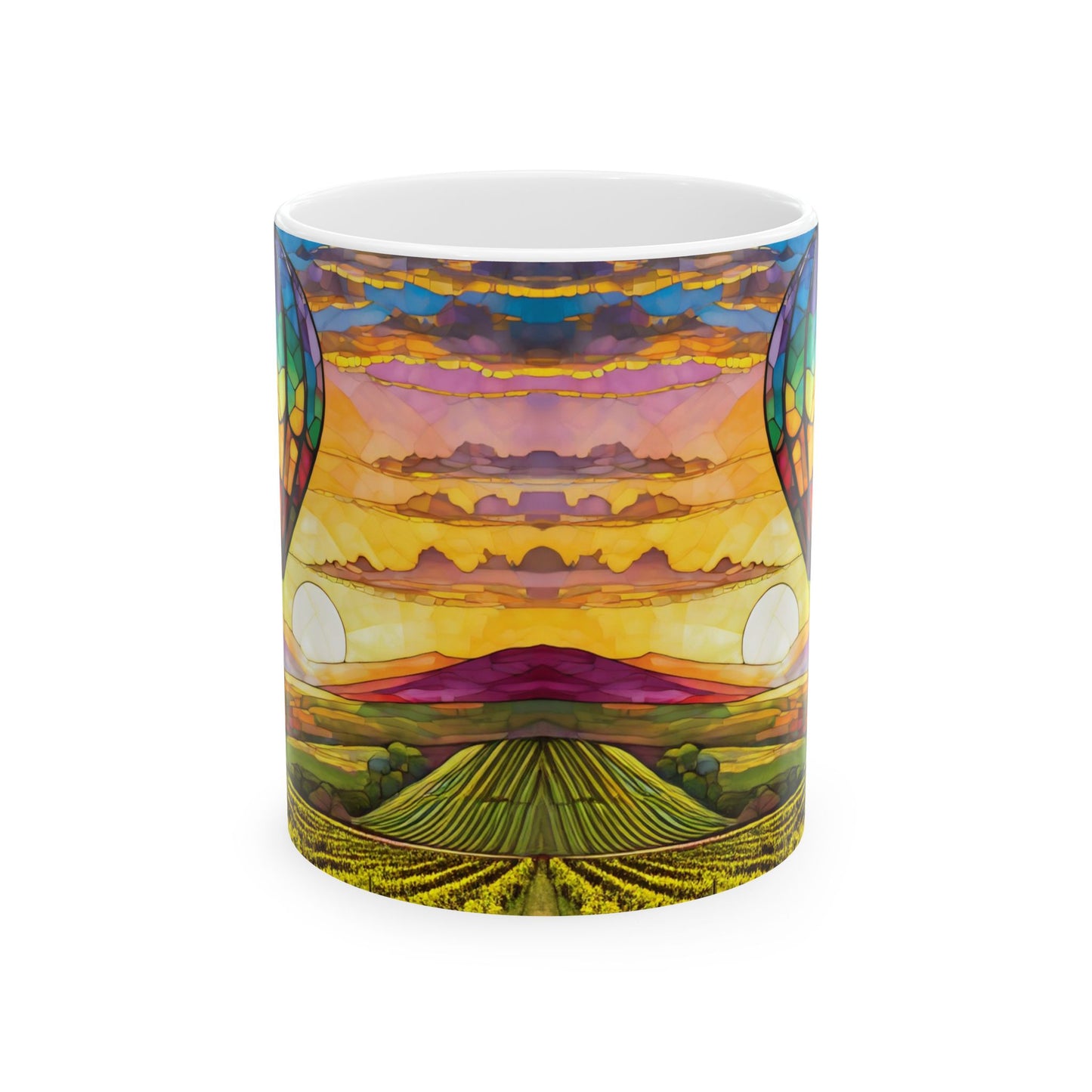 Hot Air Balloon Flying Over Temecula Ceramic Mug, (11oz, 15oz)