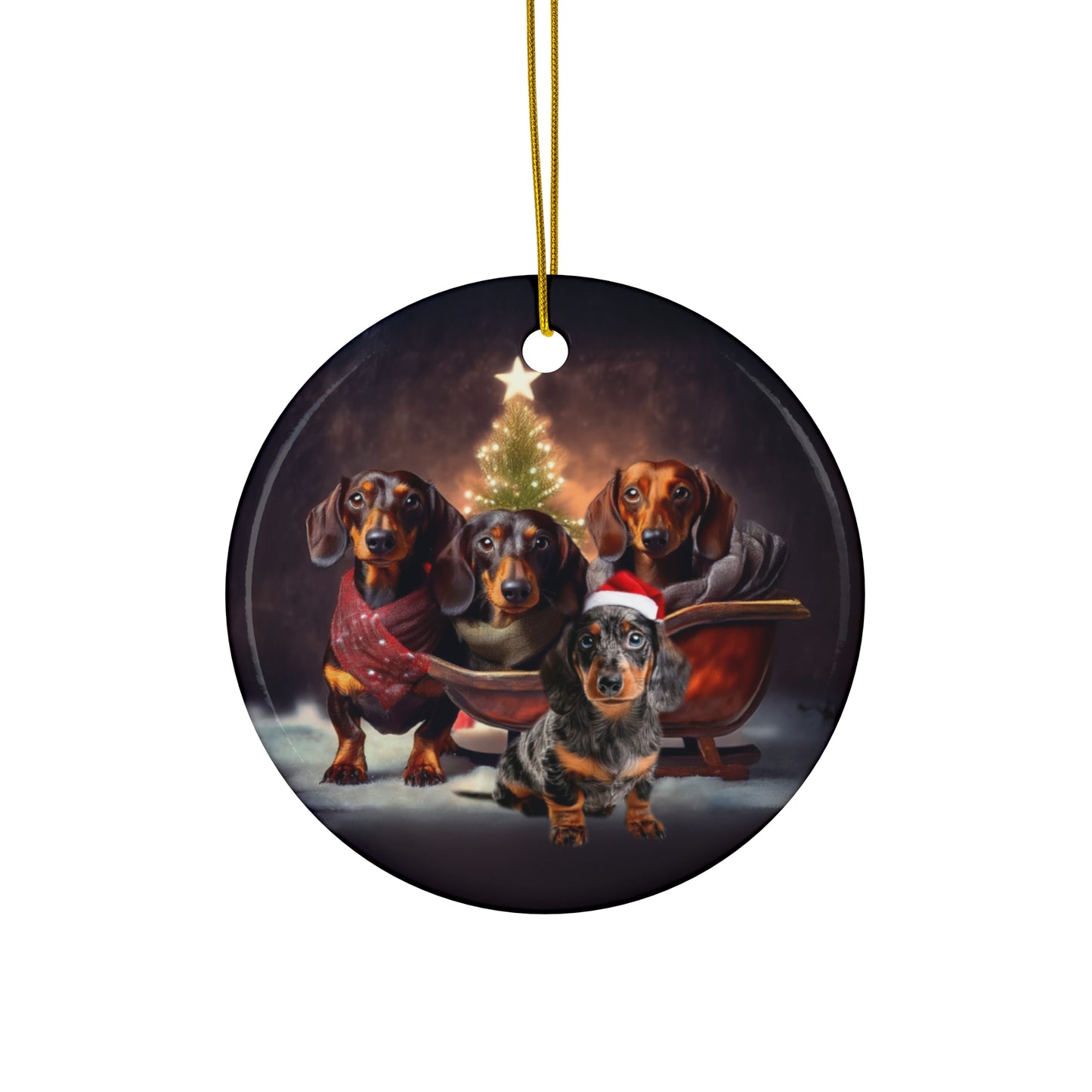 Doxie Ceramic Ornament, 3 Shapes