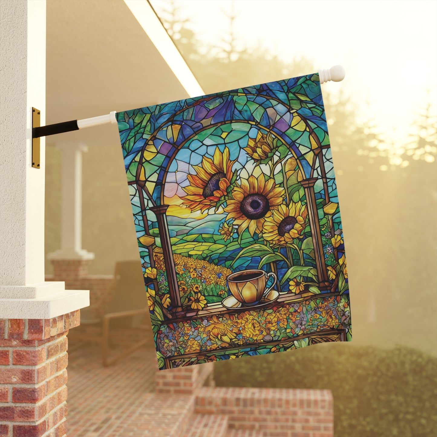 Swedish Sunflower Coffee Flag Garden & House Banner
