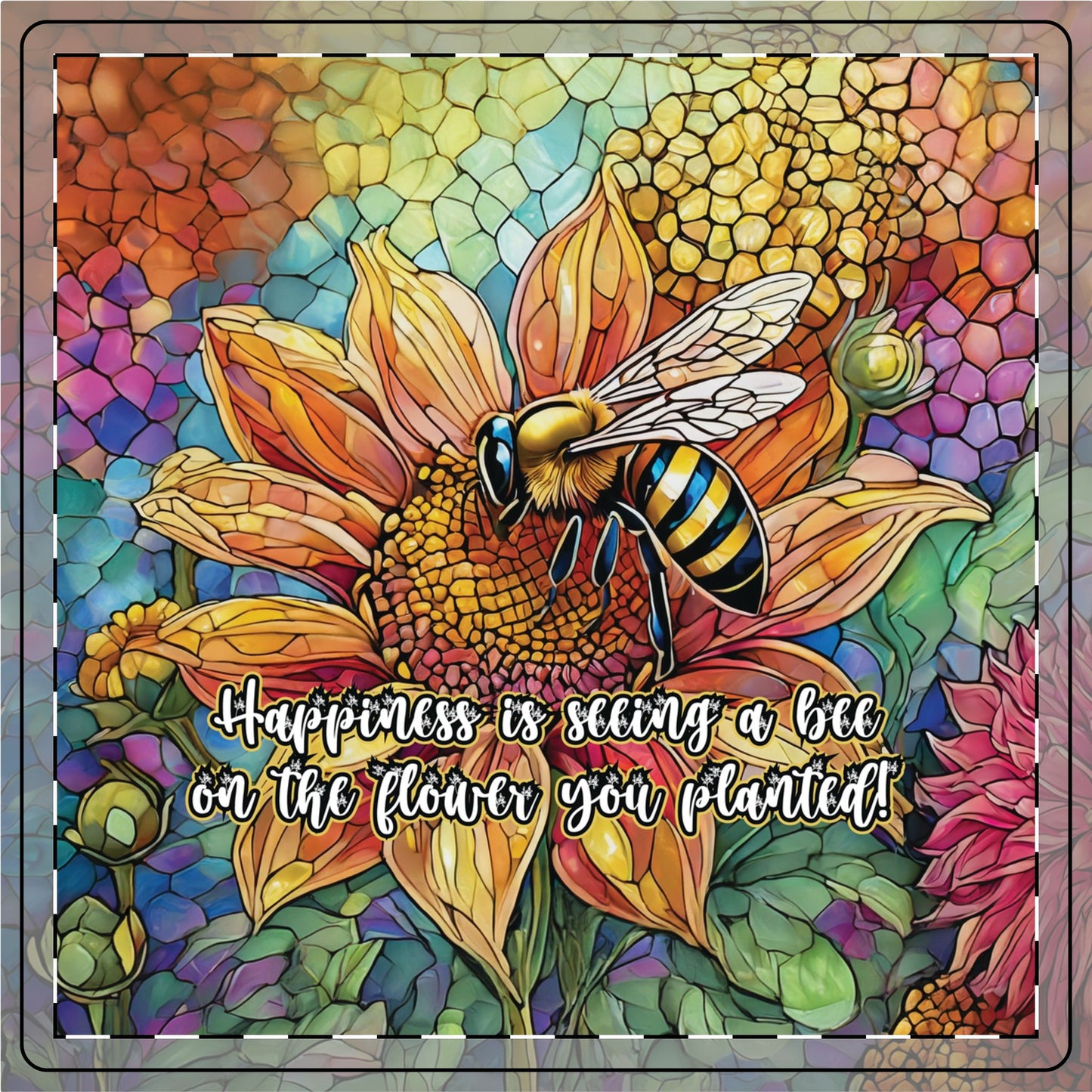 Bee Flower Garden Drink Coaster