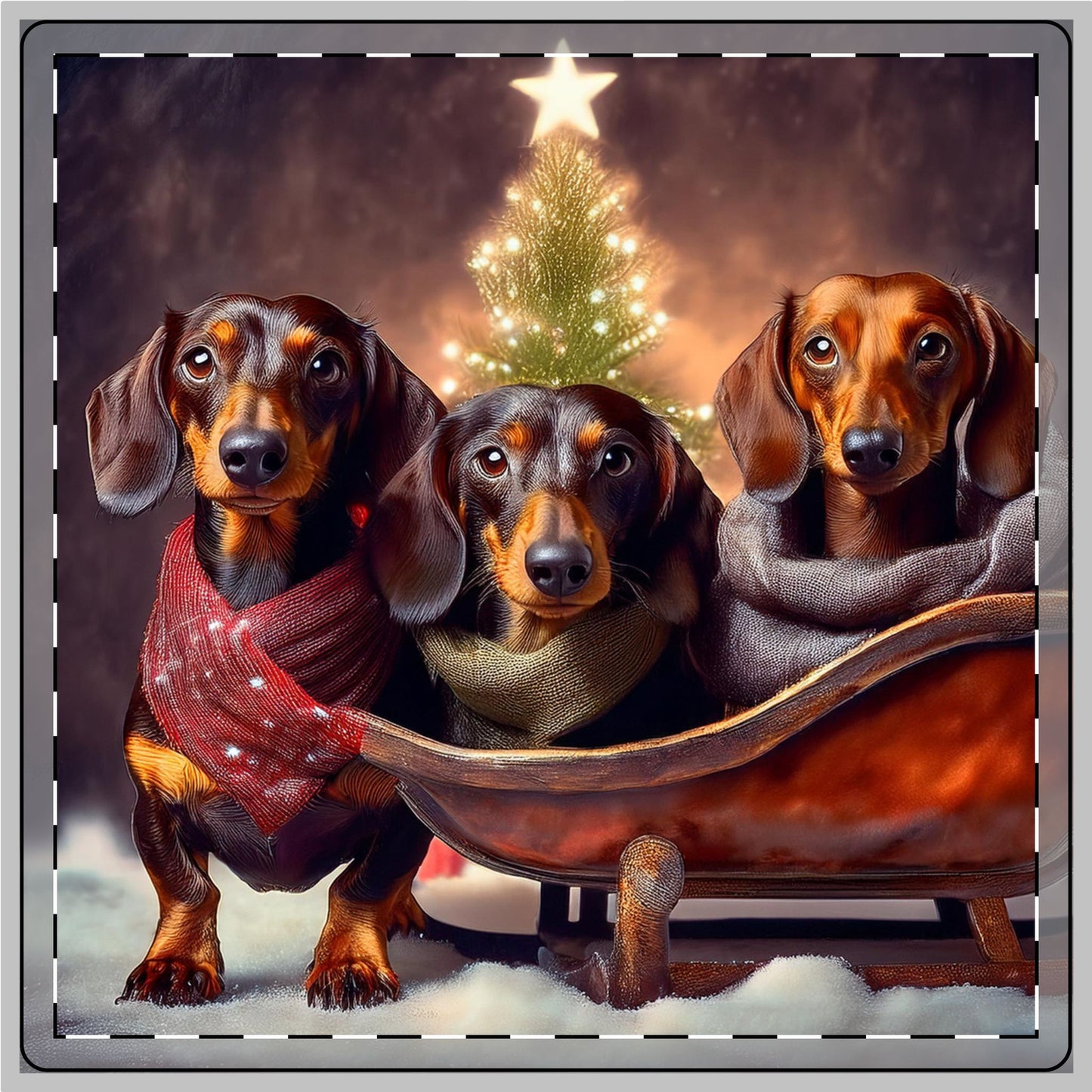 It's a Doxie Christmas Ceramic Coaster