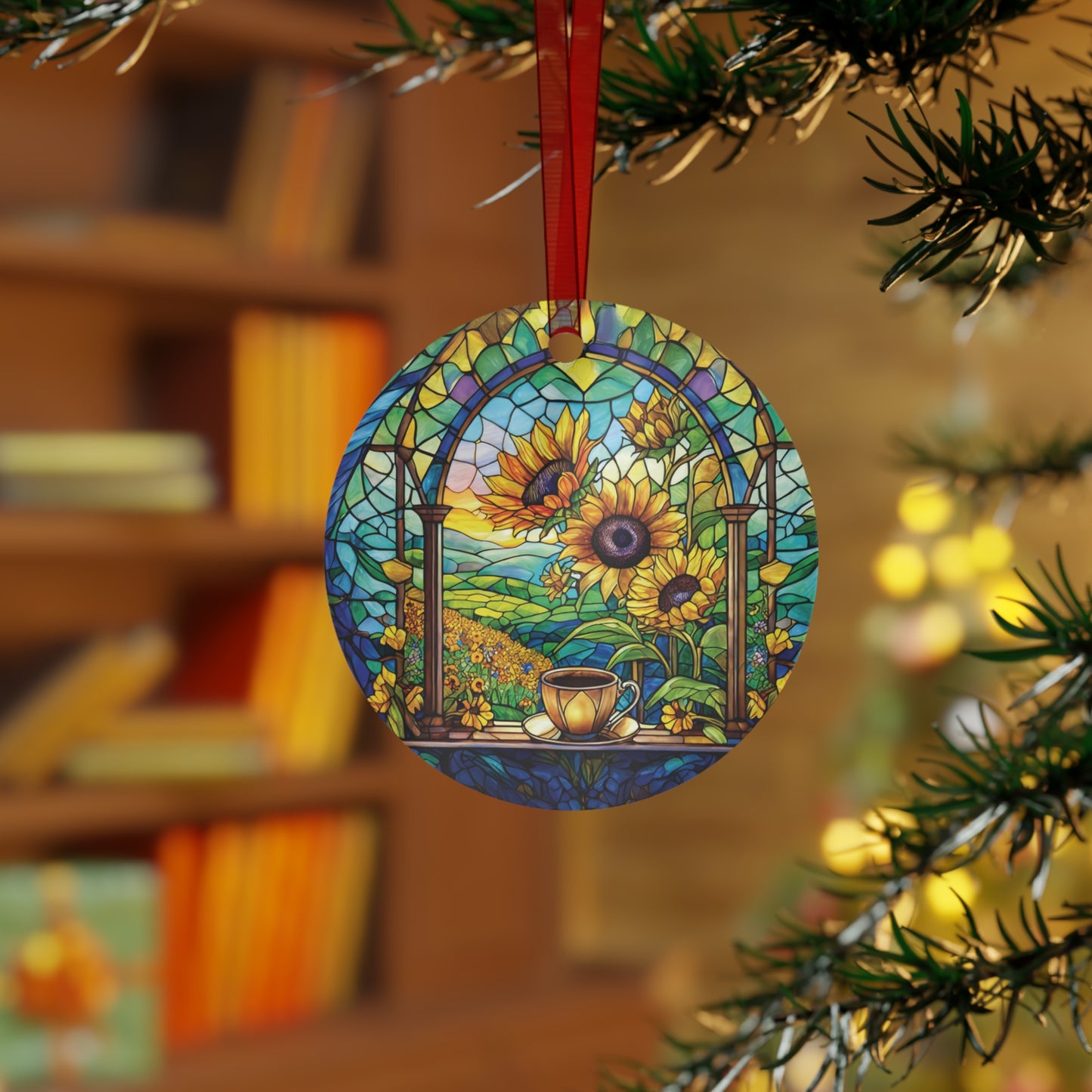 Swedish Sunflower Metal Ornaments