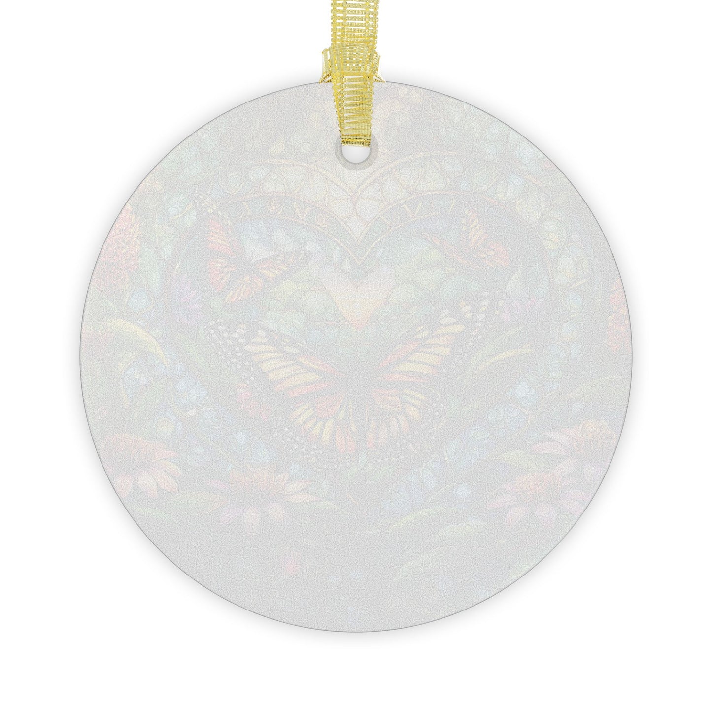 Love of Butterflies Monarch Heart Light Catcher Glass Ornaments