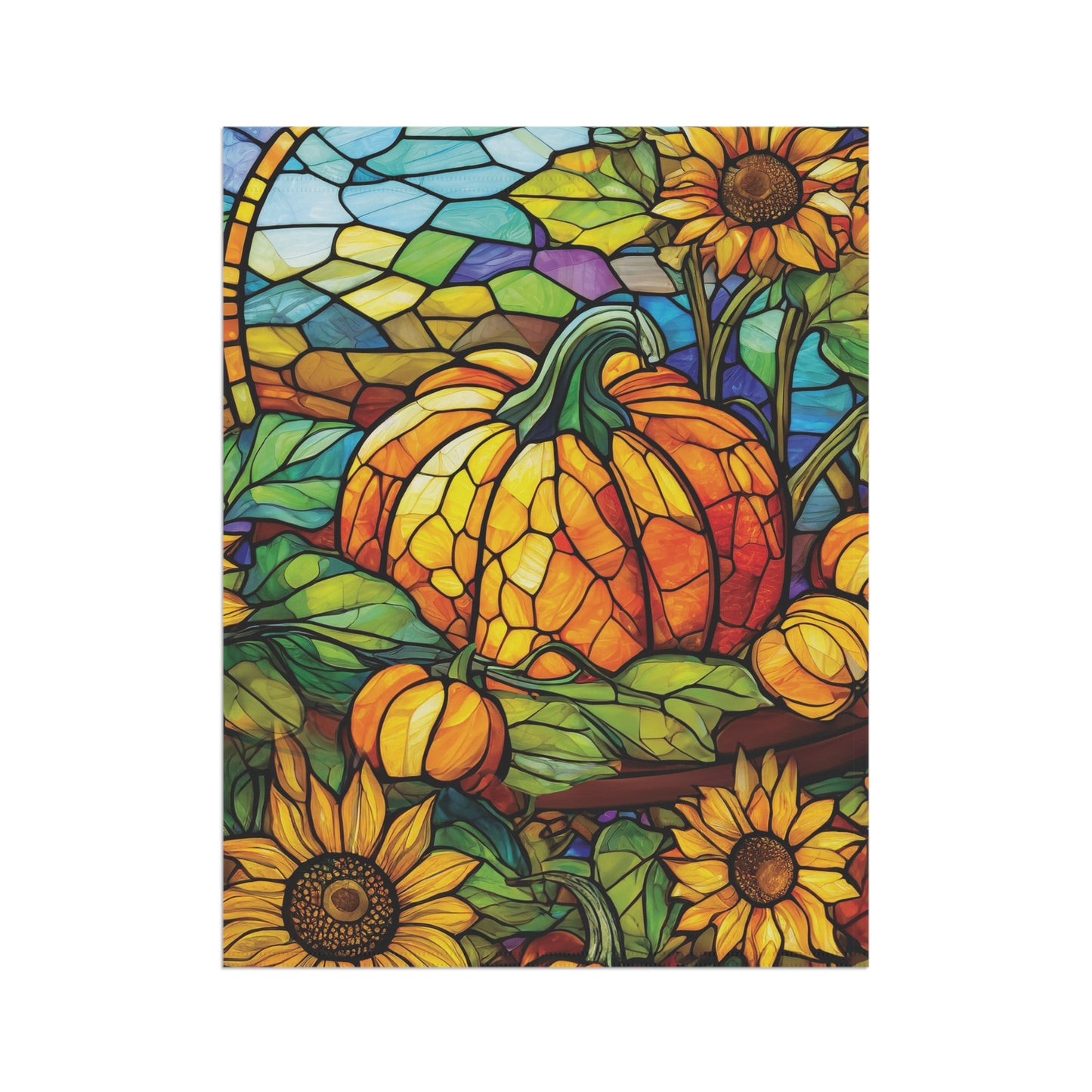 Arrival of Fall Pumpkin Sunflower Flag Garden & House Banner