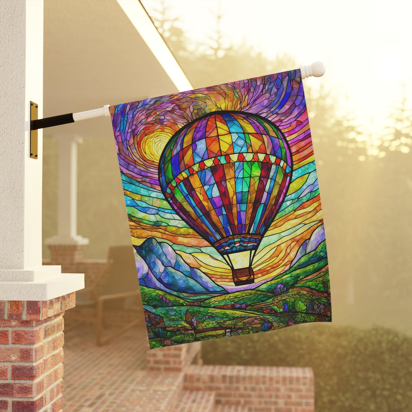 Hot Air Balloon Wine Country Flag Garden & House Banner