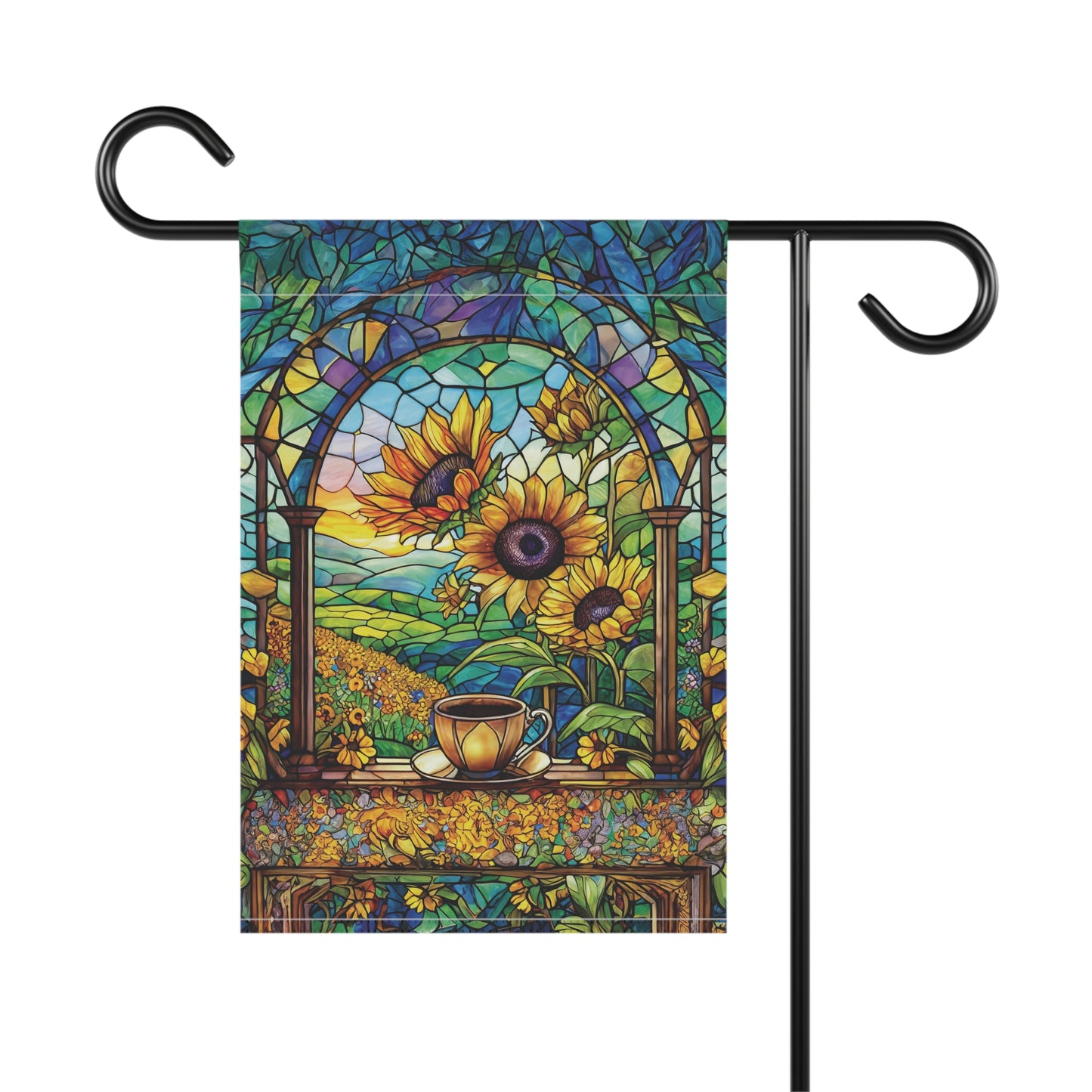 Swedish Sunflower Coffee Flag Garden & House Banner