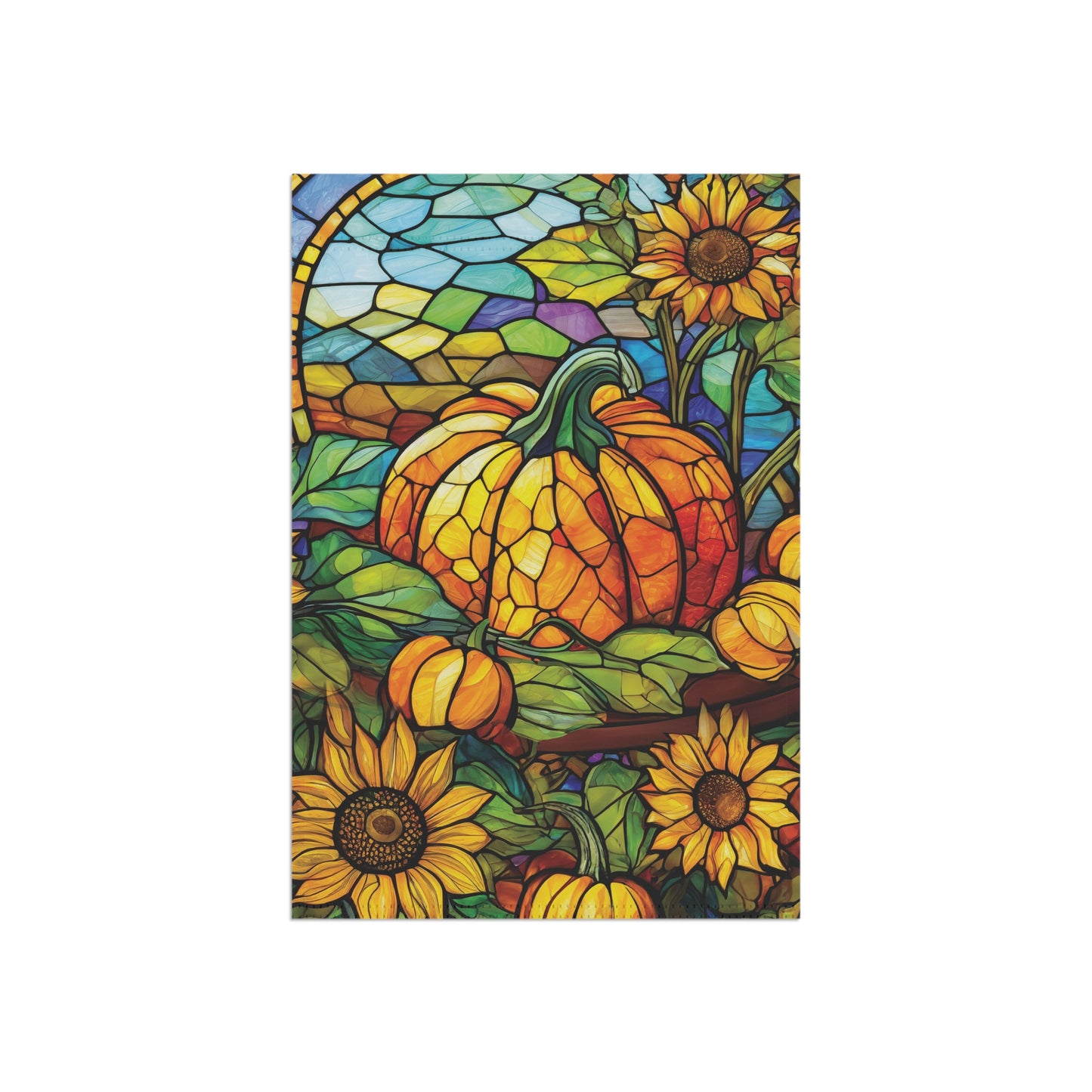 Arrival of Fall Pumpkin Sunflower Flag Garden & House Banner
