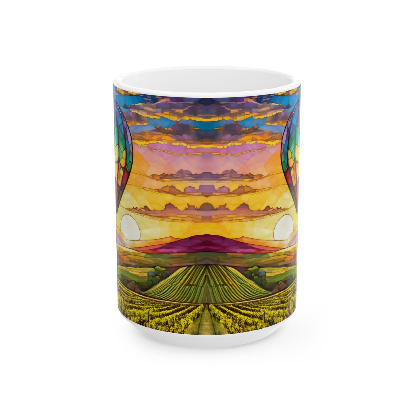 Hot Air Balloon Flying Over Temecula Ceramic Mug, (11oz, 15oz)