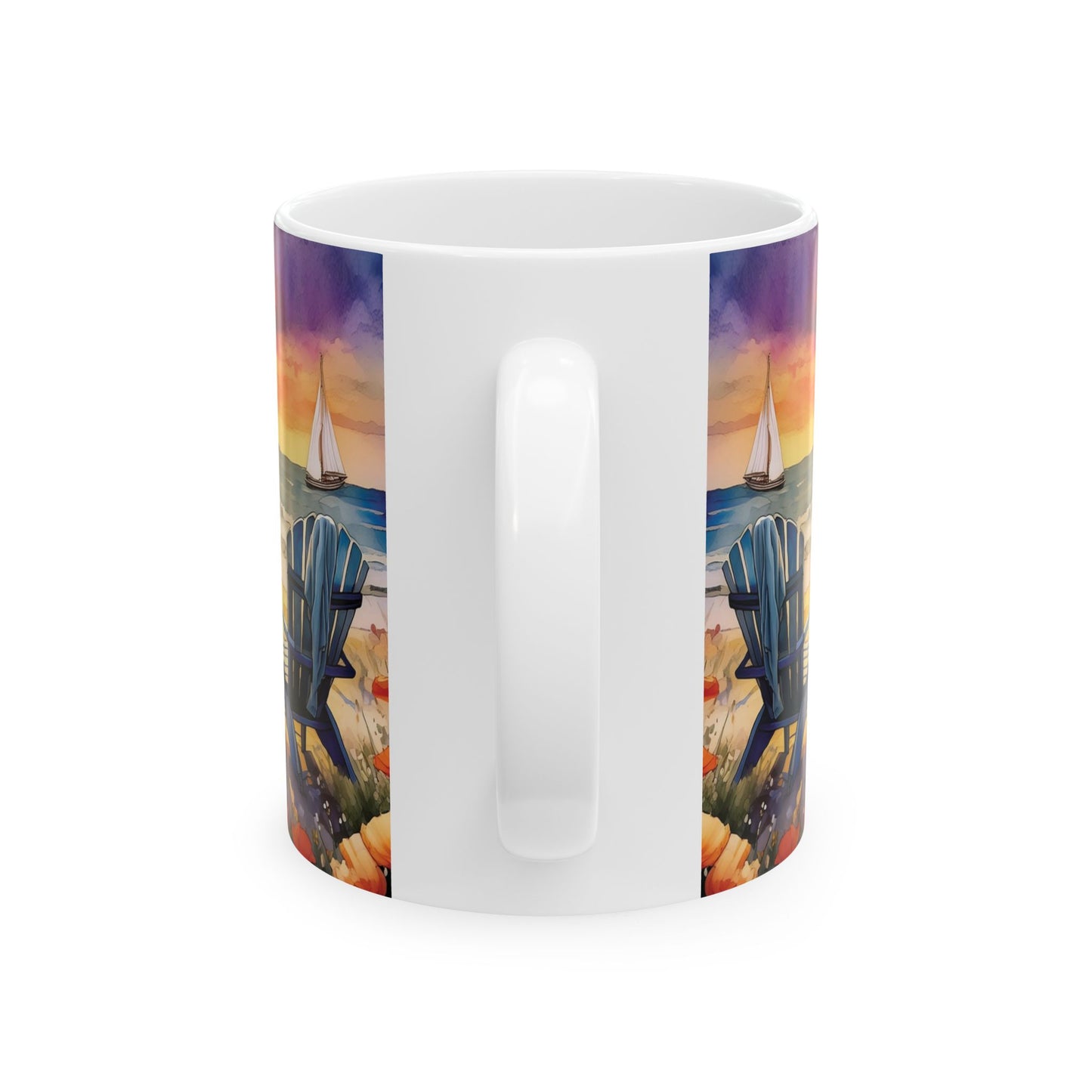 Sunset Beach Delight Ceramic Mug, (11oz, 15oz)