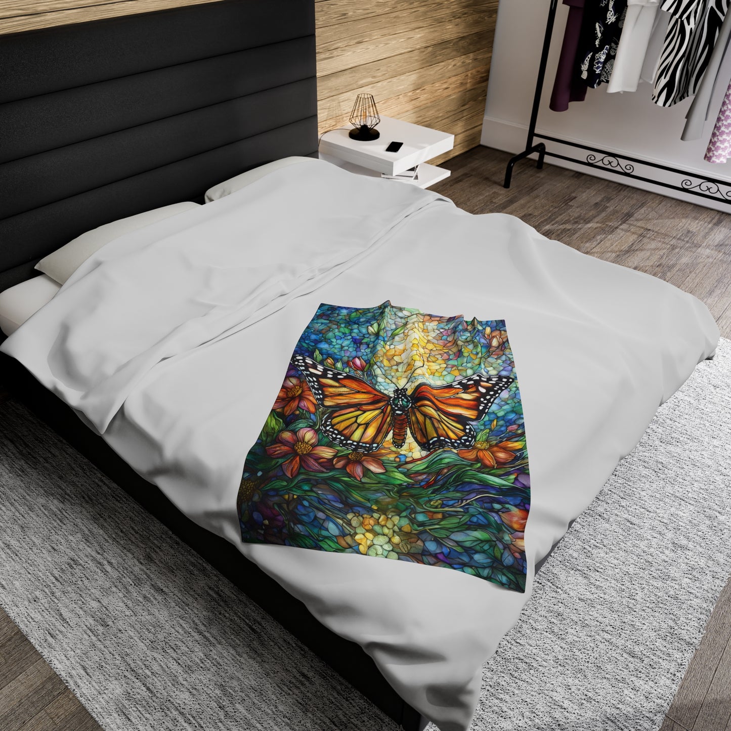 Whimsical Butterfly Garden Cozy Throw Gift for Gardener or Nature Lover