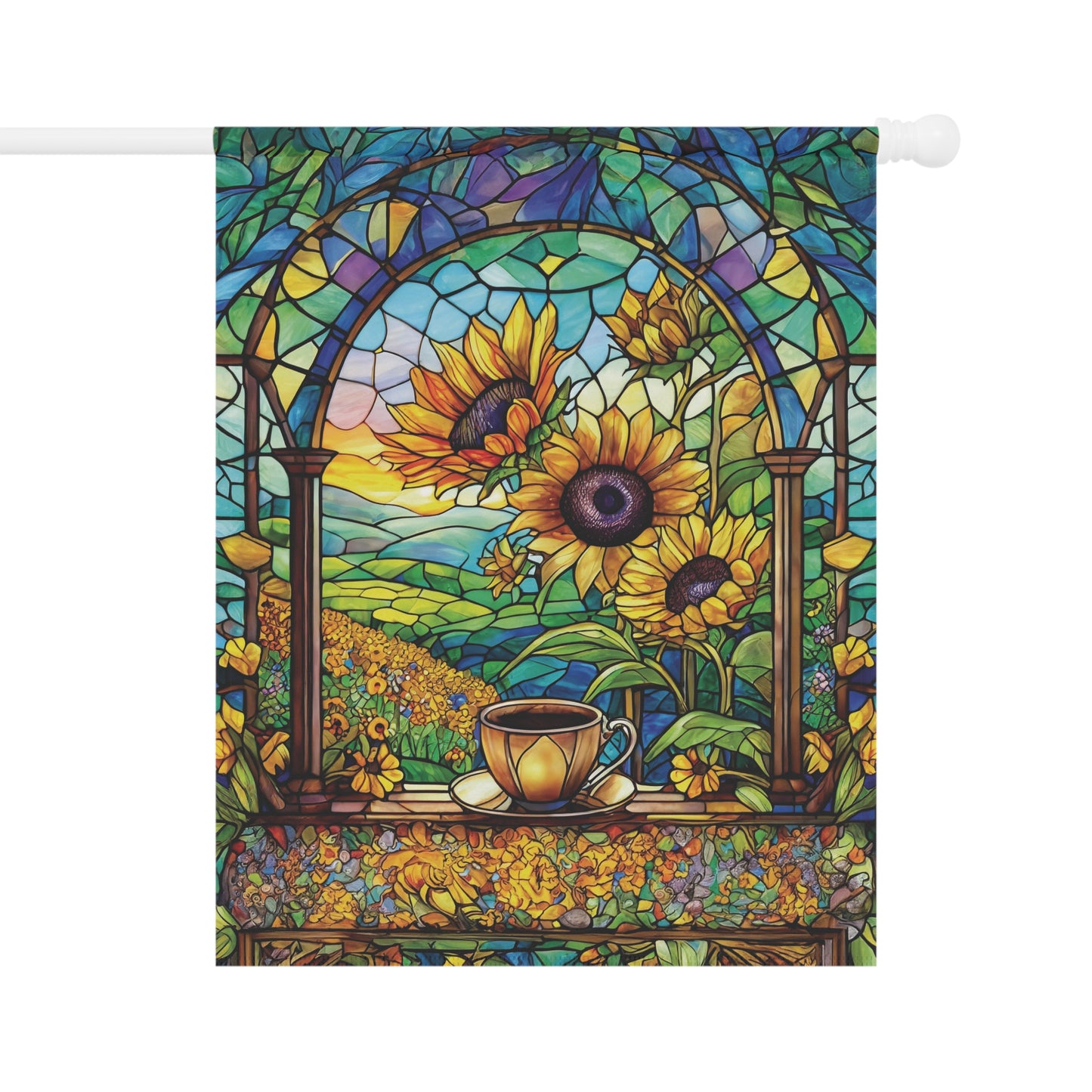 Swedish Sunflower Coffee Flag Garden & House Banner