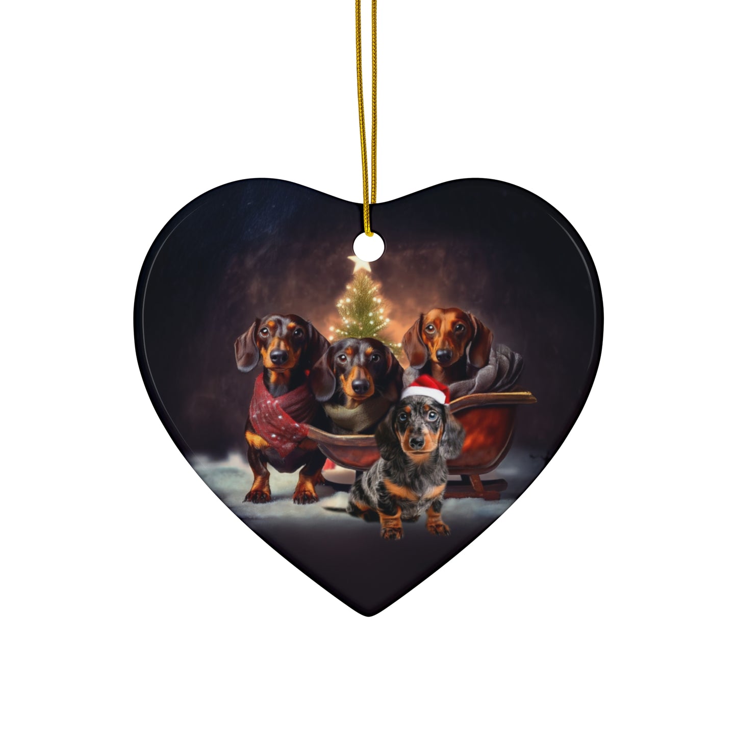 Doxie Ceramic Ornament, 3 Shapes