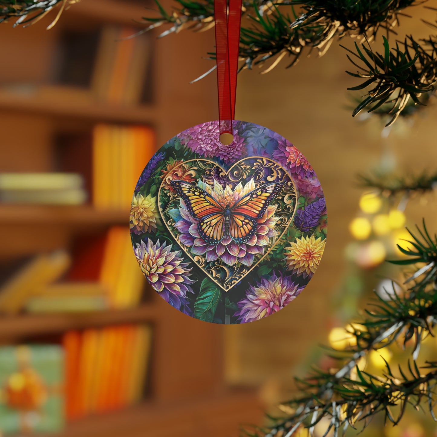 Butterfly Heart Metal Ornaments