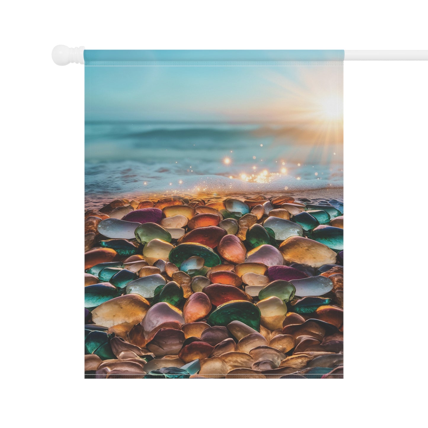 Ocean Sea Glass Flag Garden & House Banner