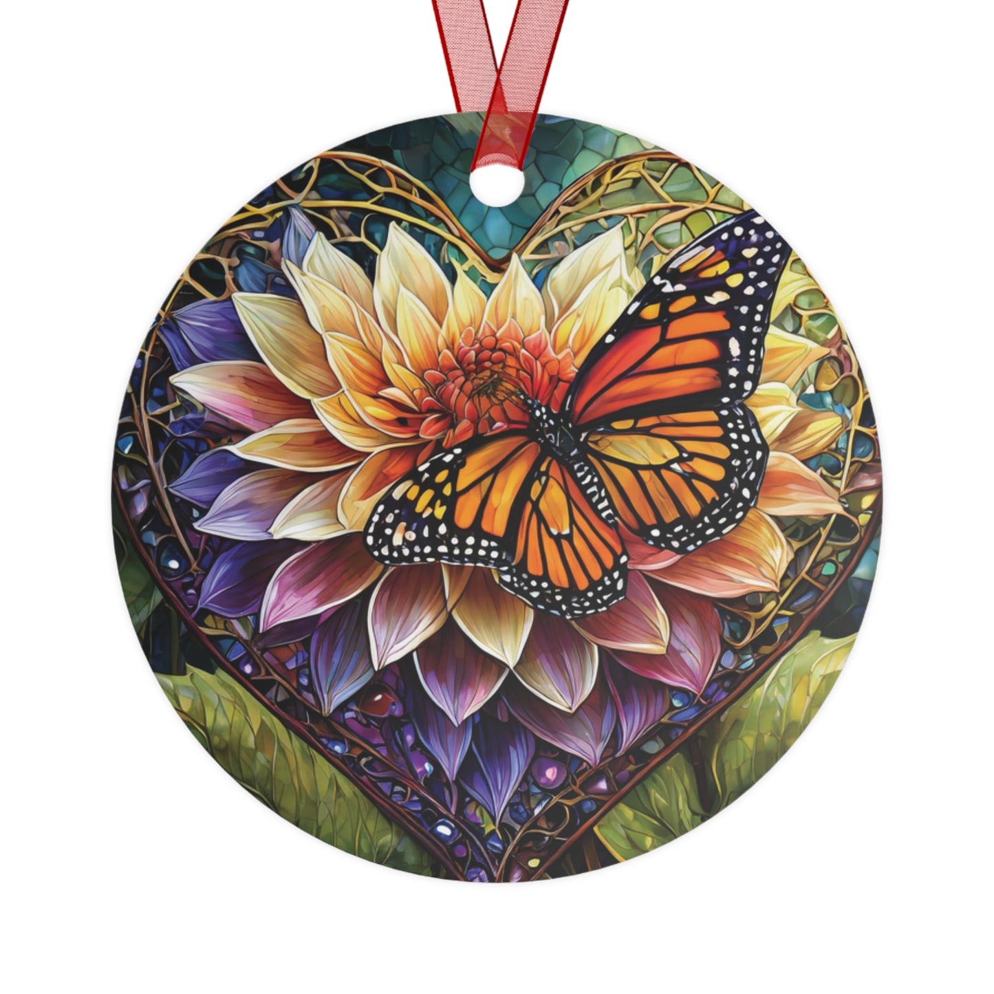 Butterfly Heart Metal Ornaments