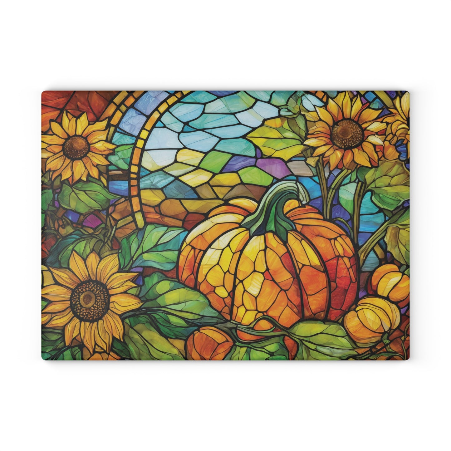 Arrival of Fall Glass Cutting Board