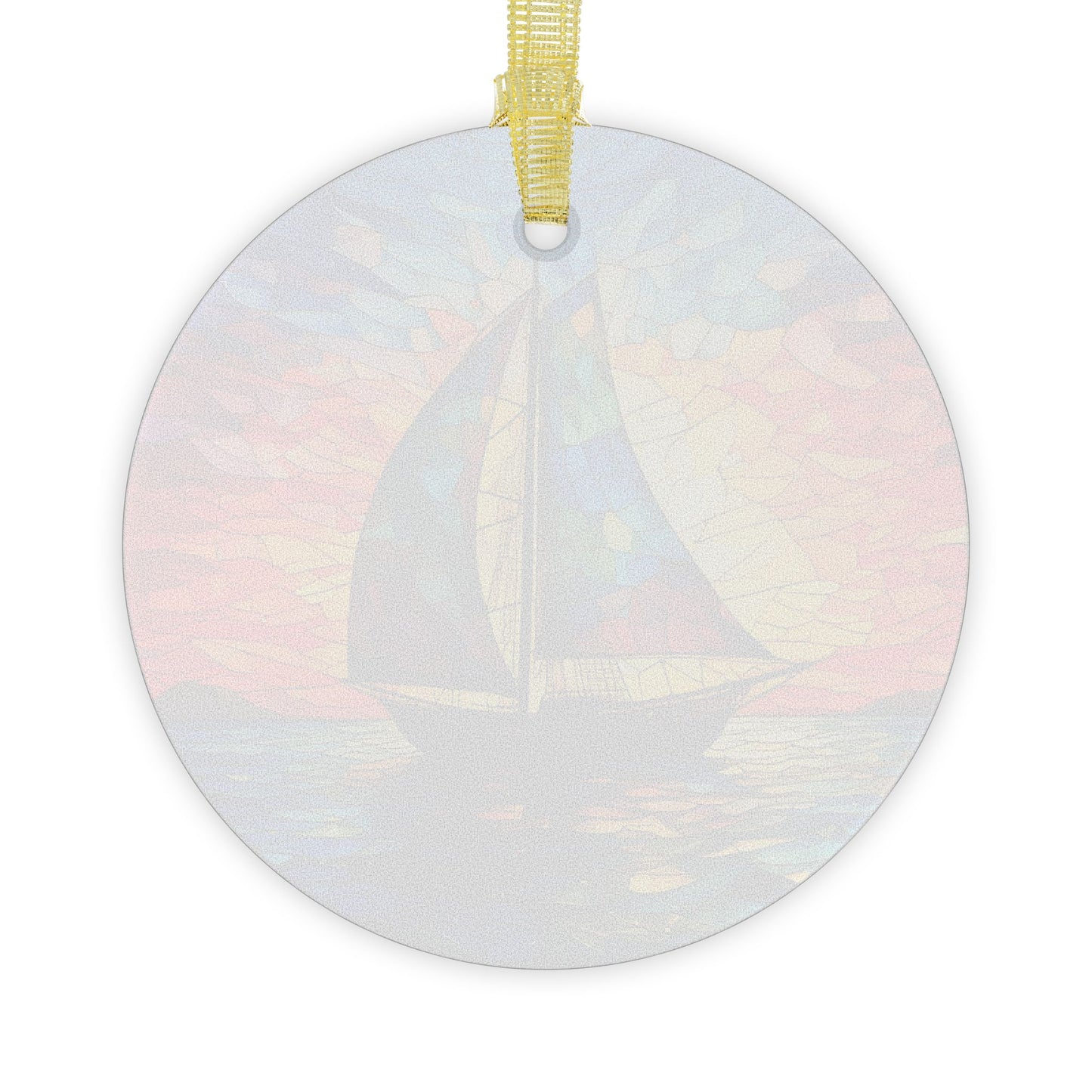 Stained Glass Sailboat Beveled Glass Ornament Sailing into Vibrant Sunset Ocean-Inspired Gift for Beach Lovers and Sailors Light Catcher