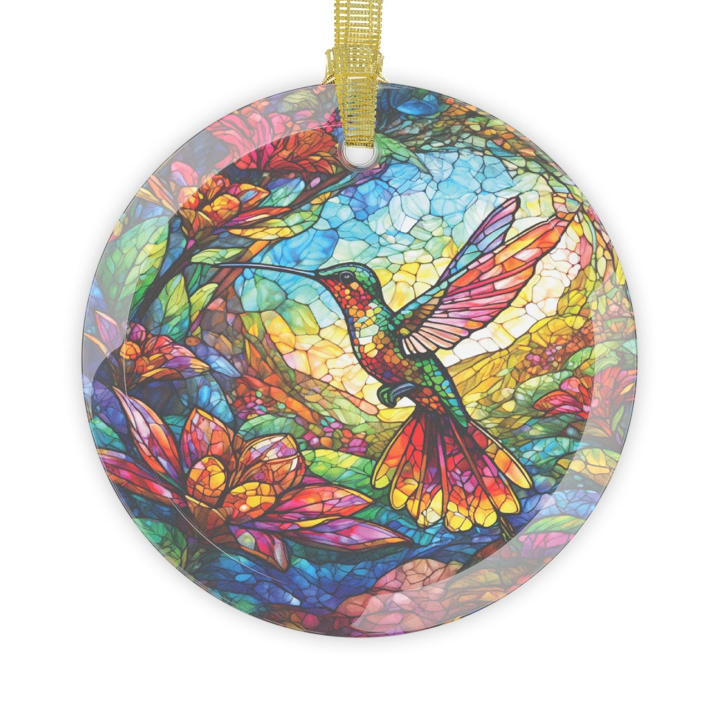 Stained Glass Hummingbird Beauty Light Catcher Glass Ornaments