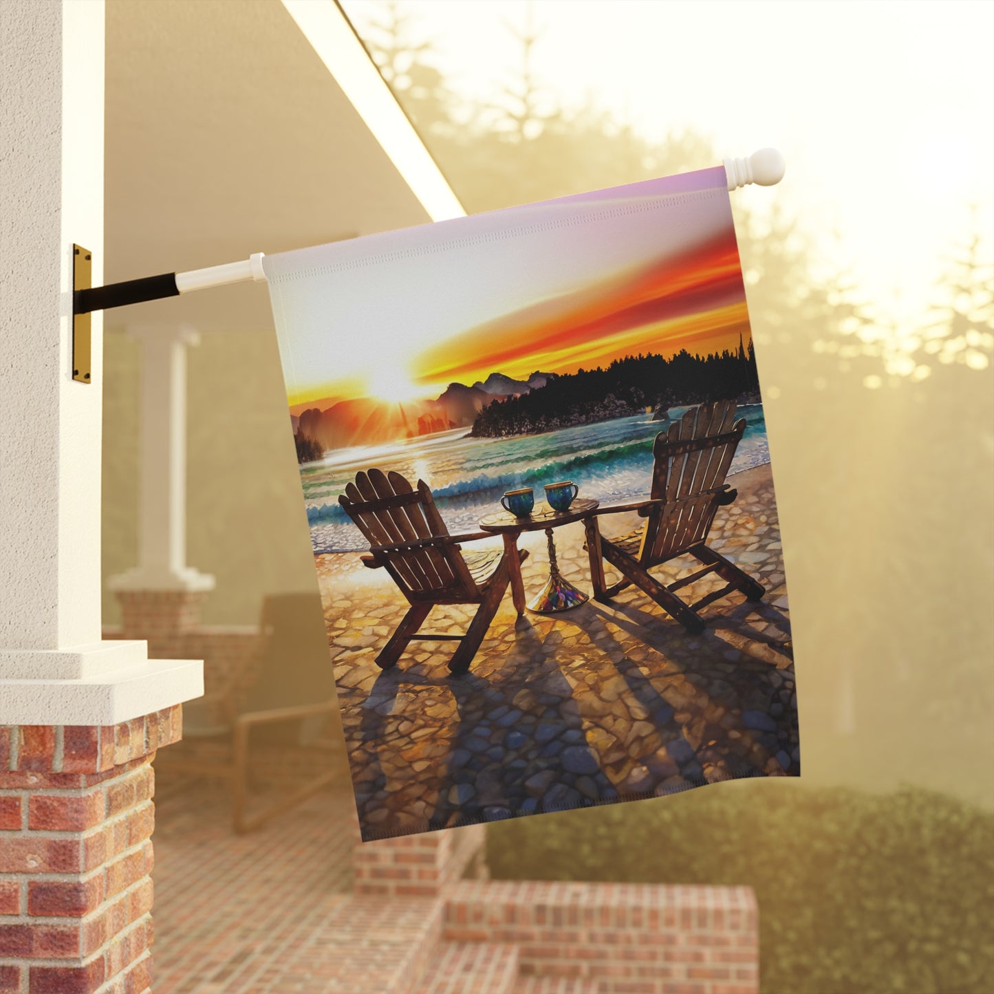 Lake Sunrise Flag Garden & House Banner