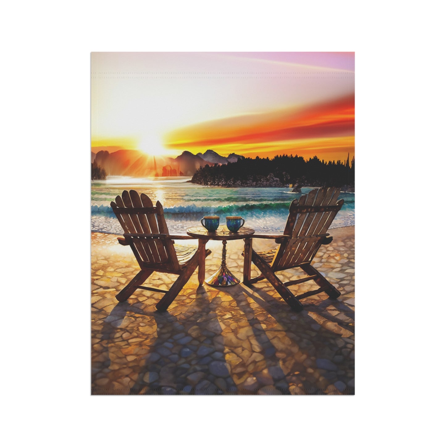 Lake Sunrise Flag Garden & House Banner