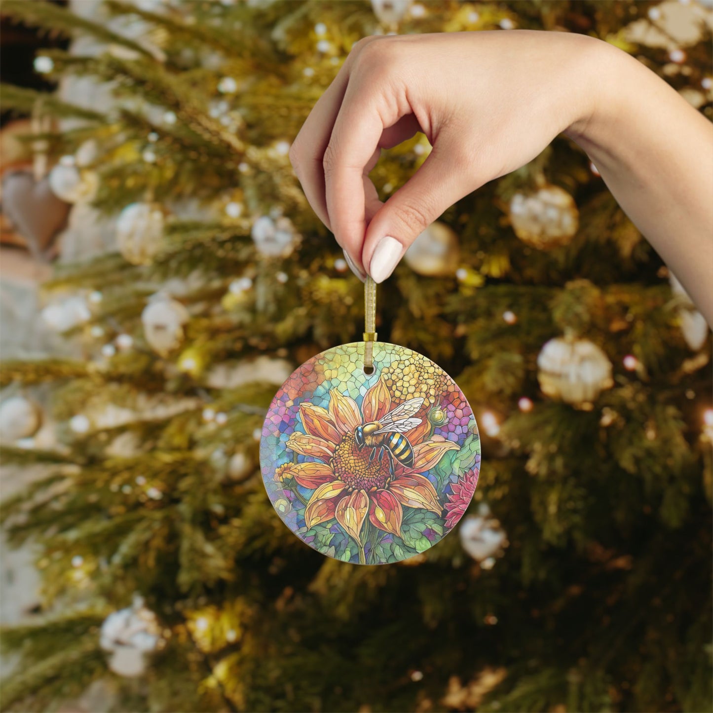 Busy Bee Light Catcher Glass Ornaments