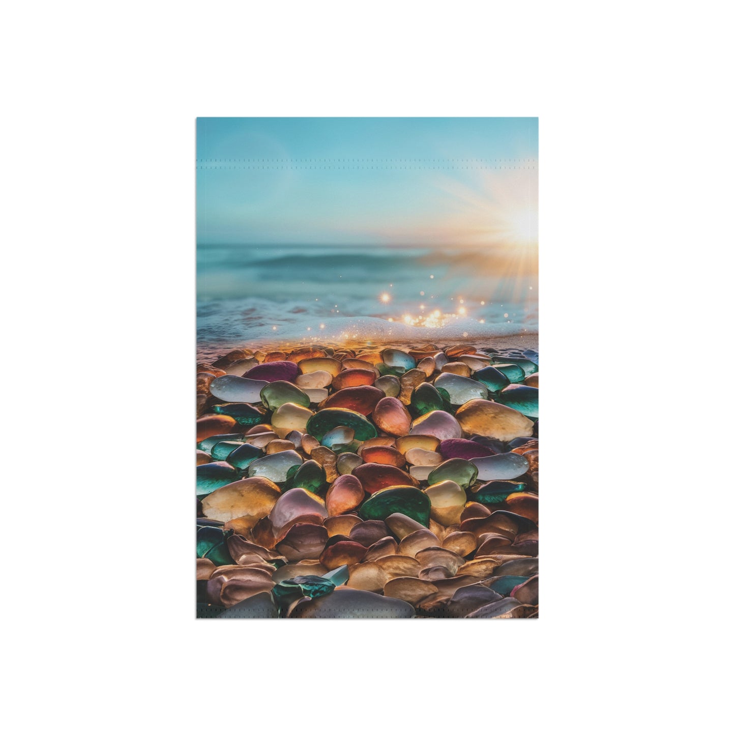 Ocean Sea Glass Flag Garden & House Banner